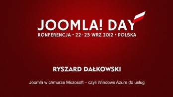 Ryszard Dałkowski - Joomla! w chmurze Microsoft