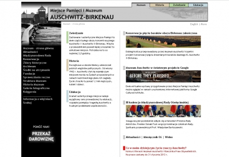 Witryny Miejsca Pamięci i Muzeum Auschwitz-Birkenau